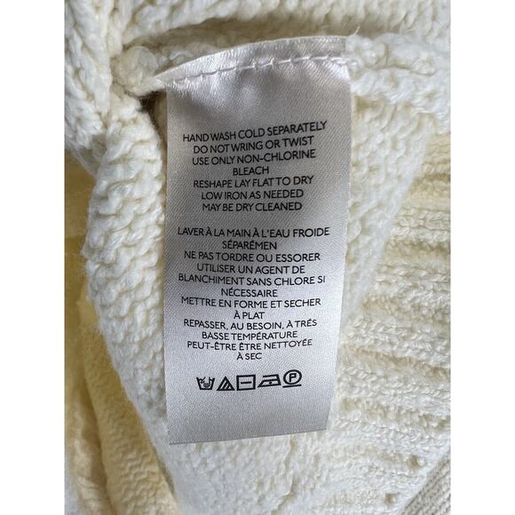 Anthropologie Pilcro Diana Cropped Cardigan Sweater Size Medium Ivory - Picture 8 of 9